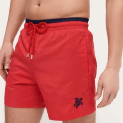 Clearance Vilebrequin Men Swim Trunks Solid Bicolore Peppers/Red
