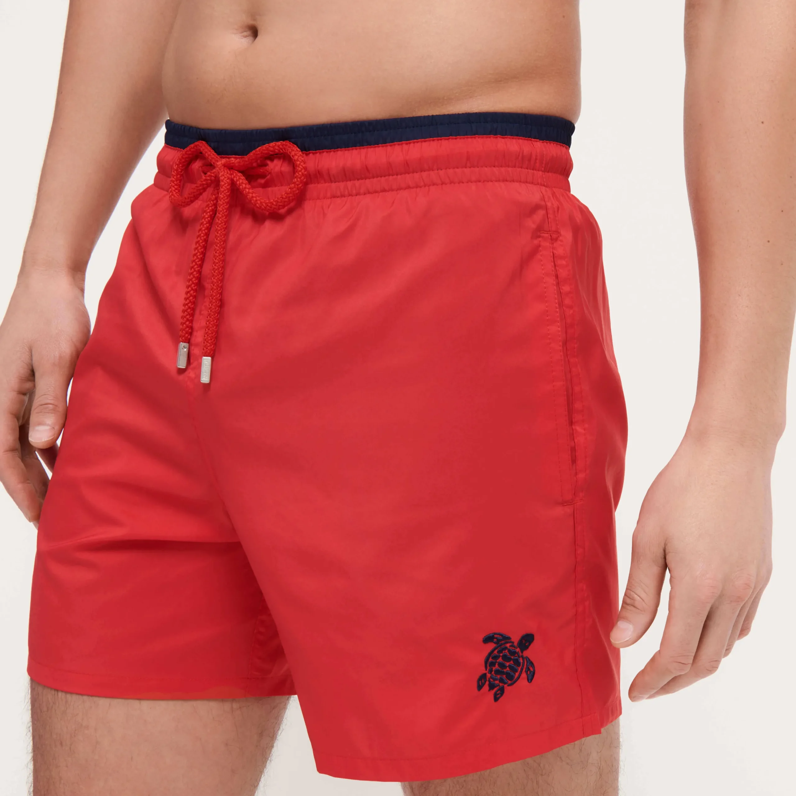 Clearance Vilebrequin Men Swim Trunks Solid Bicolore Peppers/Red