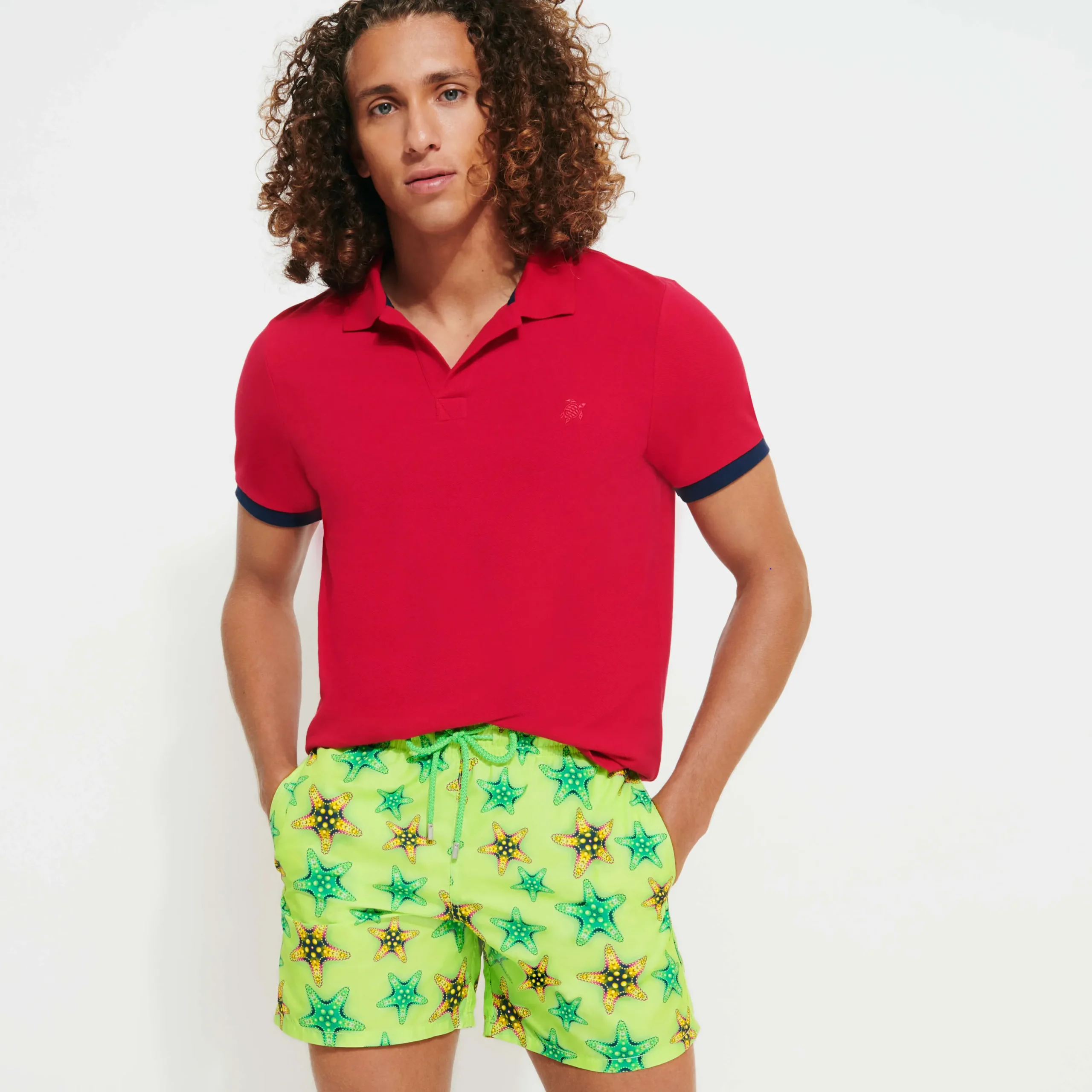 Best Vilebrequin Men Swim Trunks Starfish Candy Coriander/Green