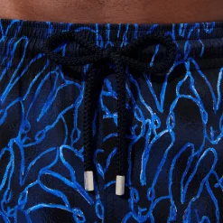 New Vilebrequin Men Swim Trunks Stretch Gershwin X Hunt Slonem - Usa Exclusive Print Navy/Blue
