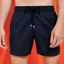 Online Vilebrequin Men Swim Trunks Ultra-Light And Packable Solid Navy/Blue