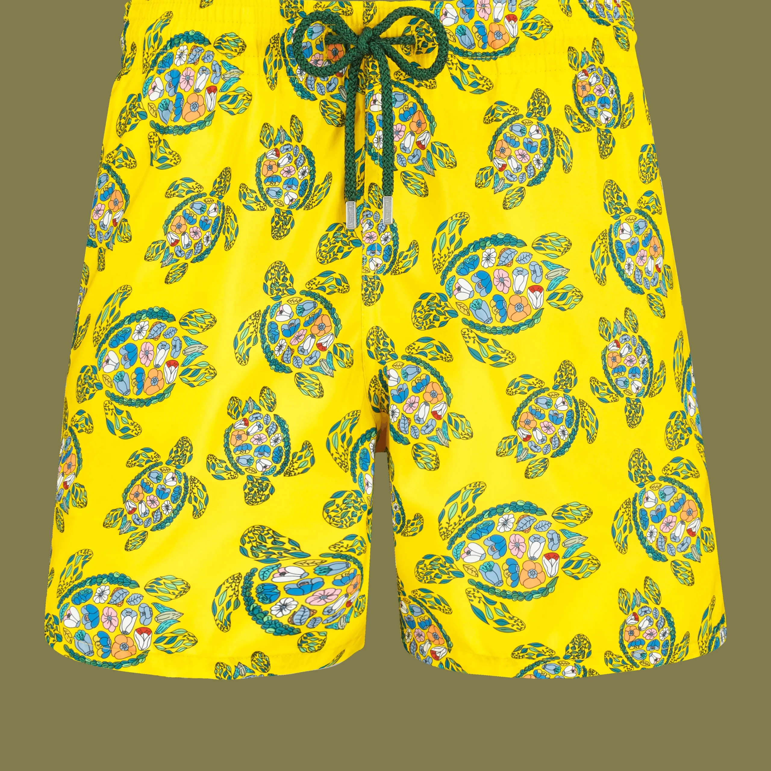 Fashion Vilebrequin Men Swim Trunks Ultra-Light And Packable Provencal Turtles Sun/Yellow