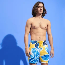 Clearance Vilebrequin Men Swim Trunks Ultra-Light And Packable Raiatea Sun/Yellow