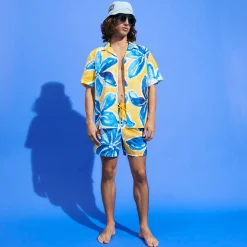 Clearance Vilebrequin Men Swim Trunks Ultra-Light And Packable Raiatea Sun/Yellow