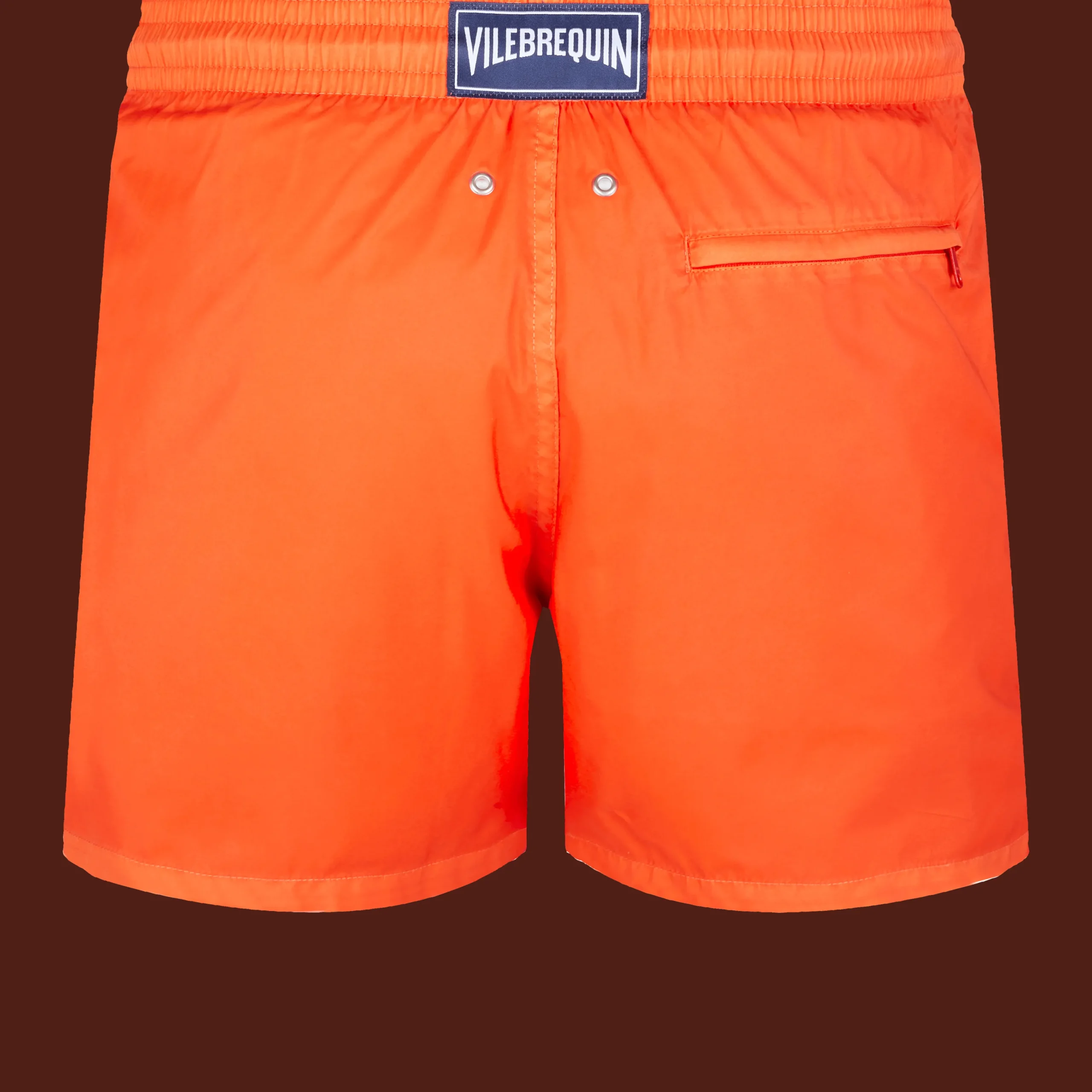 Hot Vilebrequin Men Swim Trunks Ultra-Light And Packable Solid Tango/Orange