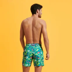 Best Vilebrequin Men Swim Trunks Ultra-Light And Packable Naive Fish Emerald/Green