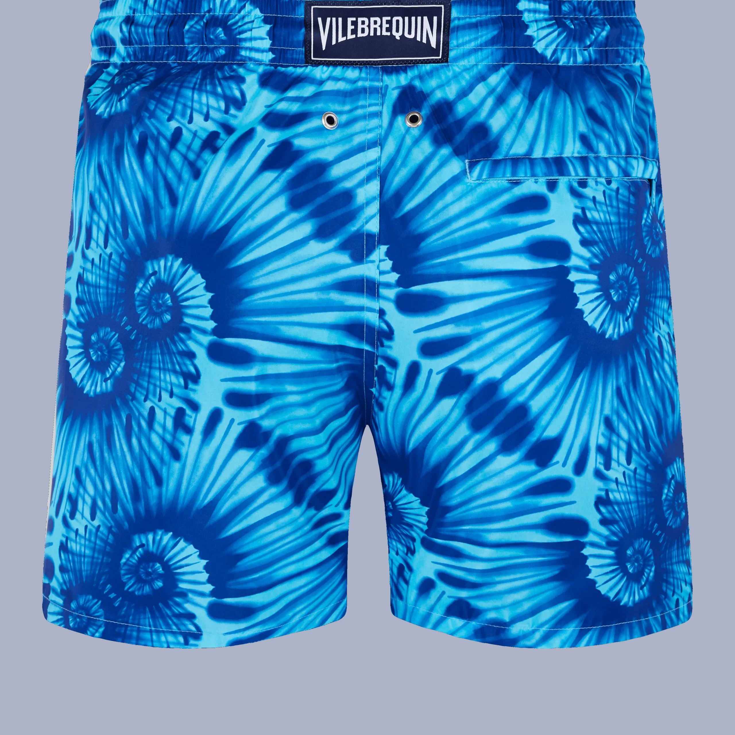 Hot Vilebrequin Men Swim Trunks Ultra-Light And Packable Nautilius Tie & Dye Azure/Blue