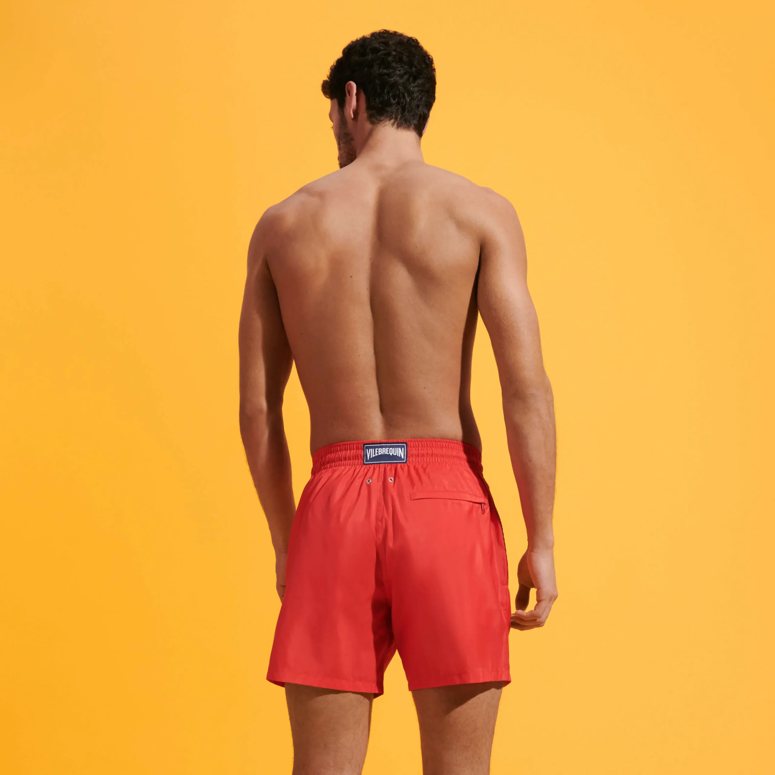 Cheap Vilebrequin Men Swim Trunks Ultra-Light And Packable Solid Poppy Red/Red