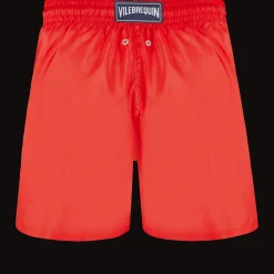 Cheap Vilebrequin Men Swim Trunks Ultra-Light And Packable Solid Poppy Red/Red