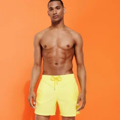 Hot Vilebrequin Men Swim Trunks Ultra-Light And Packable Solid Mimosa/Yellow