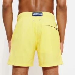 Hot Vilebrequin Men Swim Trunks Ultra-Light And Packable Solid Mimosa/Yellow