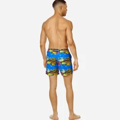 New Vilebrequin Men Swim Trunks X Hunt Slonem Atoll/Blue