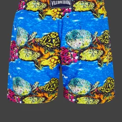 New Vilebrequin Men Swim Trunks X Hunt Slonem Atoll/Blue