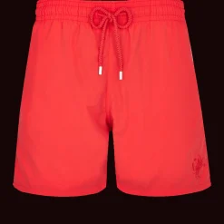 Discount Vilebrequin Men Swim Trunks Water-Reactive Crabs & Shrimps Poppy Red/Red
