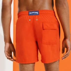Store Vilebrequin Men Swim Trunks Water-Reactive Requins 3D Rust/Orange