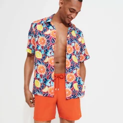 Store Vilebrequin Men Swim Trunks Water-Reactive Requins 3D Rust/Orange
