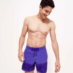 Discount Vilebrequin Men Swim Trunks Water-Reactive Ronde De Tortues Purple Blue/Blue
