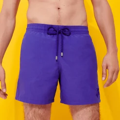 Discount Vilebrequin Men Swim Trunks Water-Reactive Ronde De Tortues Purple Blue/Blue