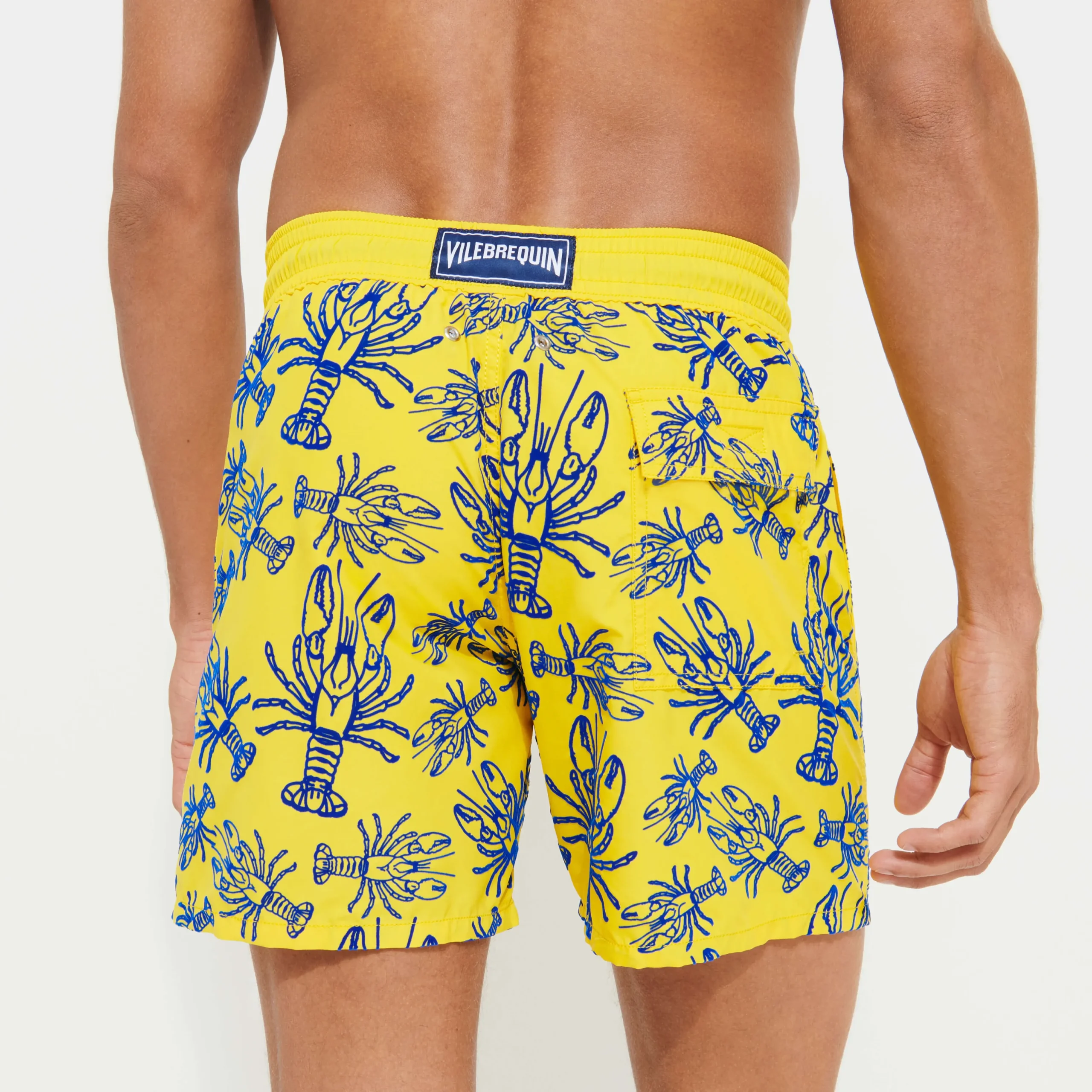 Best Vilebrequin Men Swimwear Lobster Flocked Mimosa/Yellow