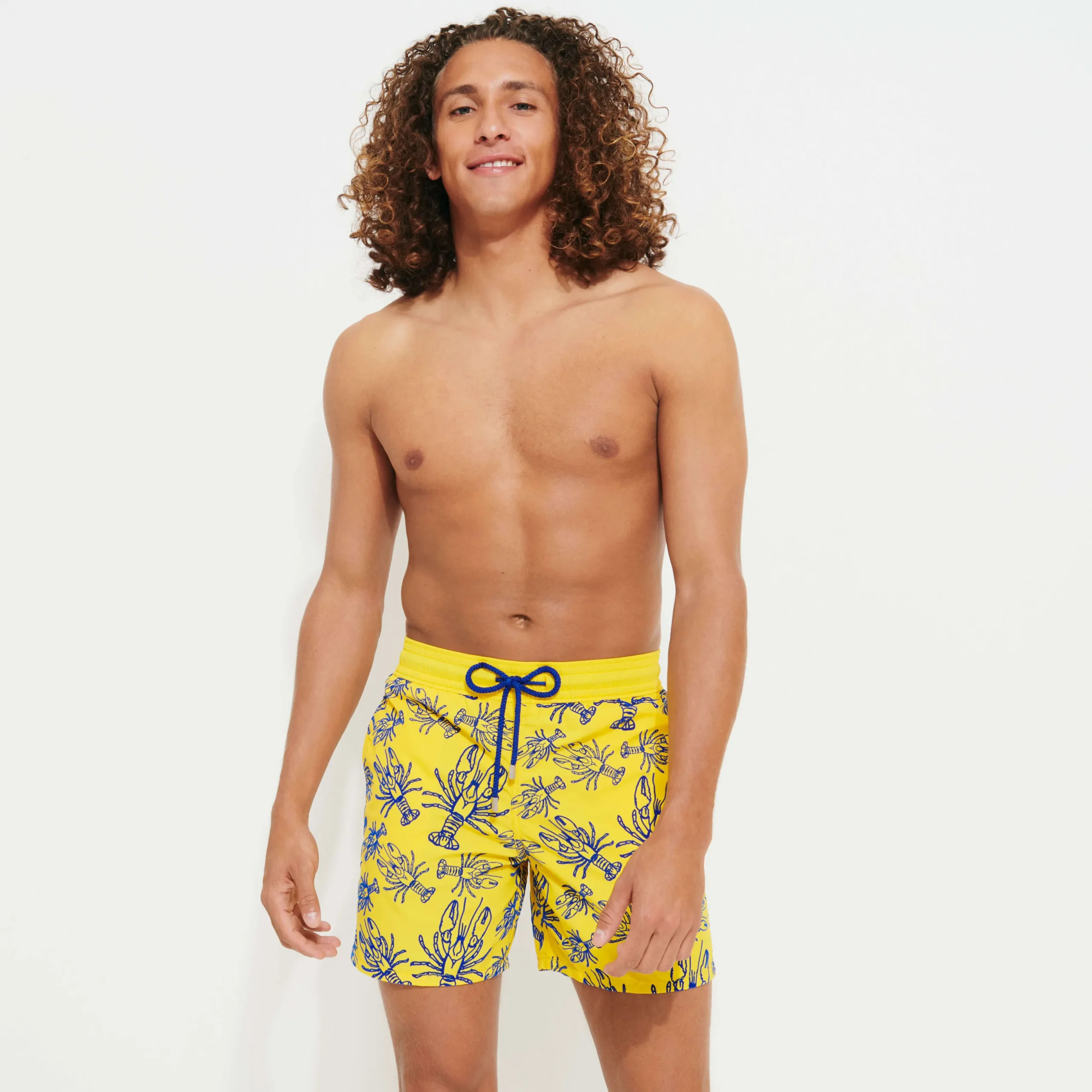 Best Vilebrequin Men Swimwear Lobster Flocked Mimosa/Yellow