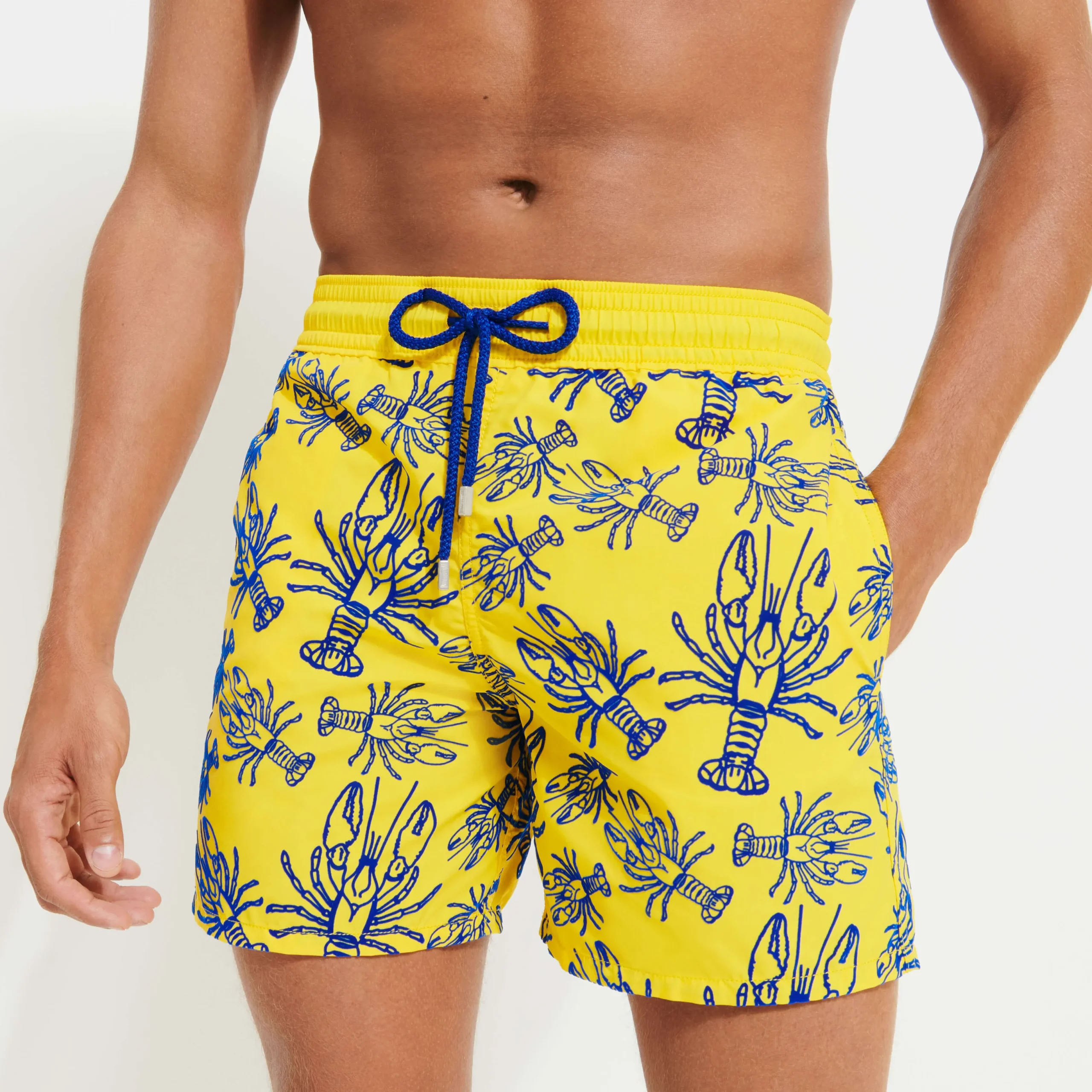 Best Vilebrequin Men Swimwear Lobster Flocked Mimosa/Yellow