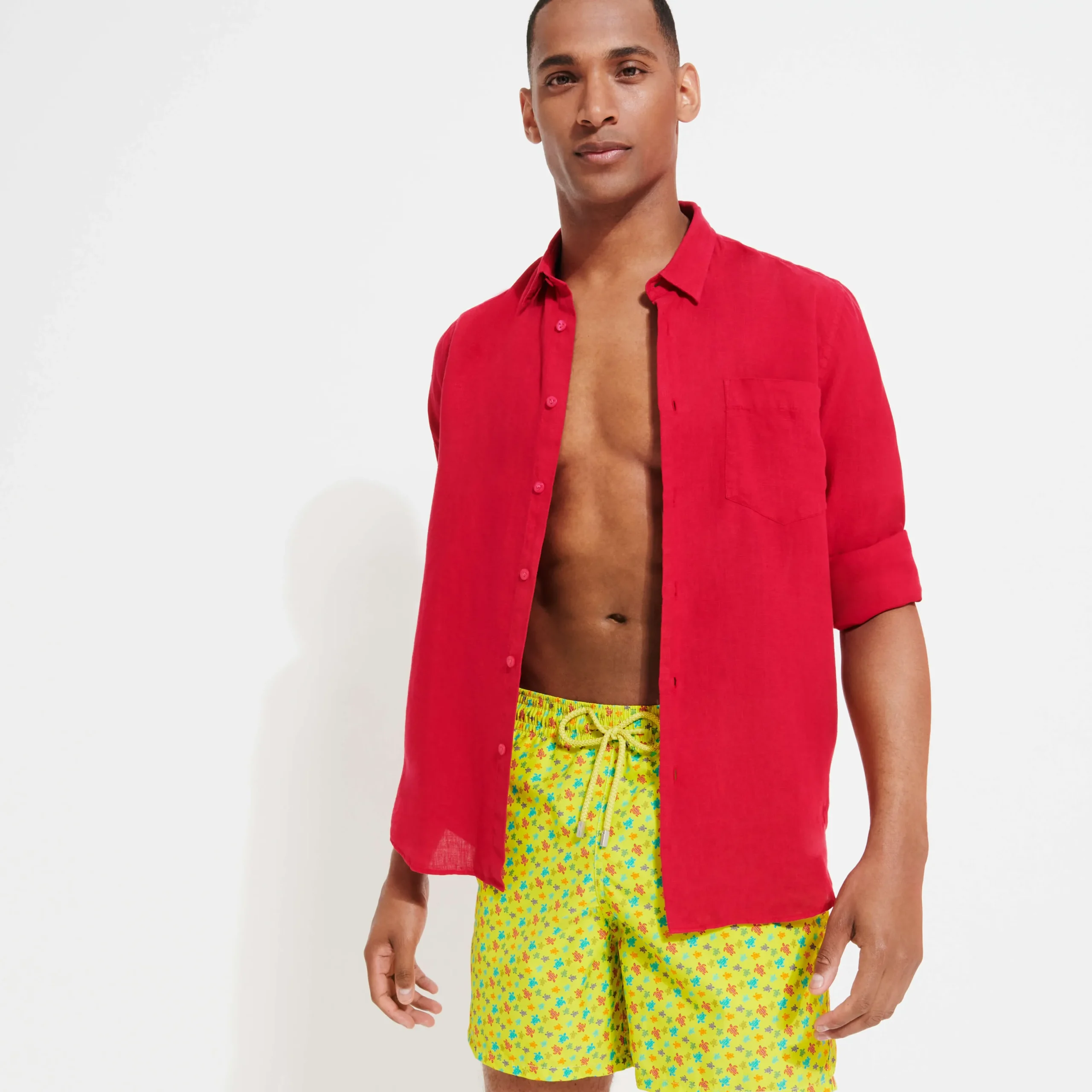 Discount Vilebrequin Men Swimwear Micro Tortues Rainbow Ginger/Green