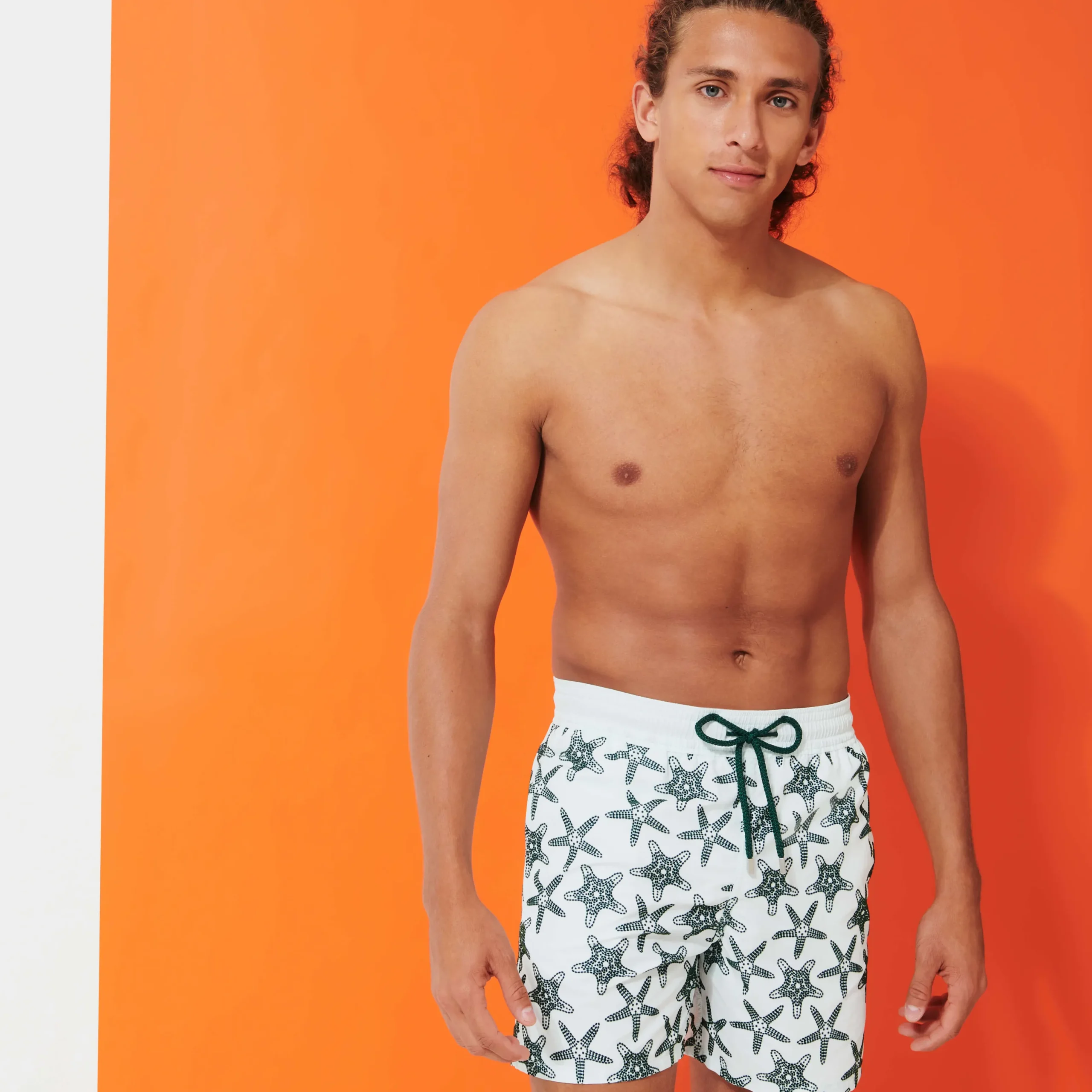 Hot Vilebrequin Men Swimwear Starfish Dance Flocked Glacier/Blue