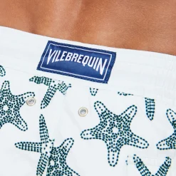 Hot Vilebrequin Men Swimwear Starfish Dance Flocked Glacier/Blue