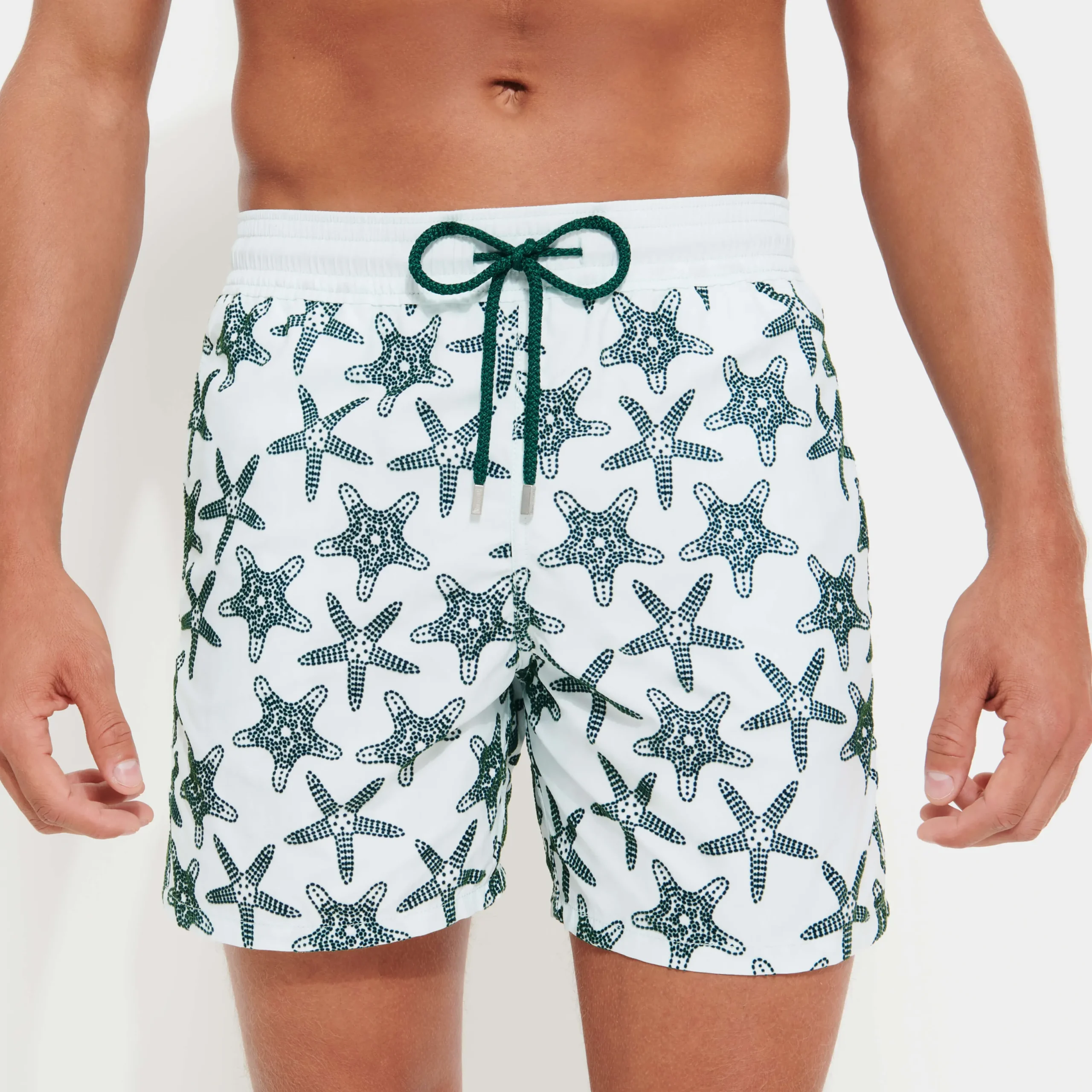 Hot Vilebrequin Men Swimwear Starfish Dance Flocked Glacier/Blue