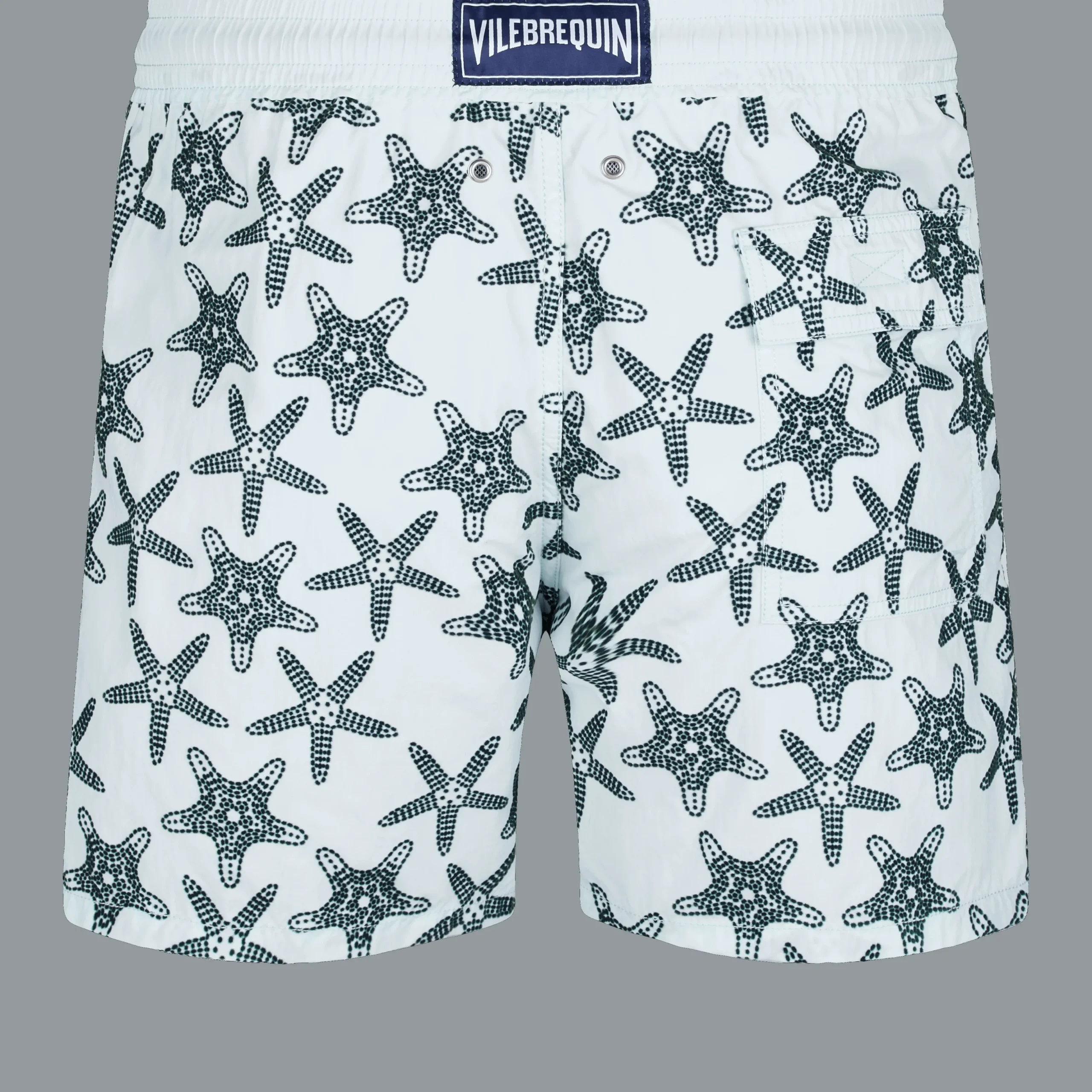 Hot Vilebrequin Men Swimwear Starfish Dance Flocked Glacier/Blue