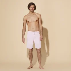 Outlet Vilebrequin Men Tencel Bermuda Shorts Solid Tea Pink/Pink