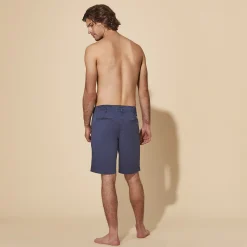 Shop Vilebrequin Men Tencel Bermuda Shorts Solid Navy/Blue