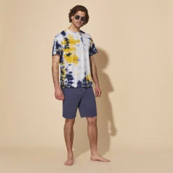 Shop Vilebrequin Men Tencel Bermuda Shorts Solid Navy/Blue