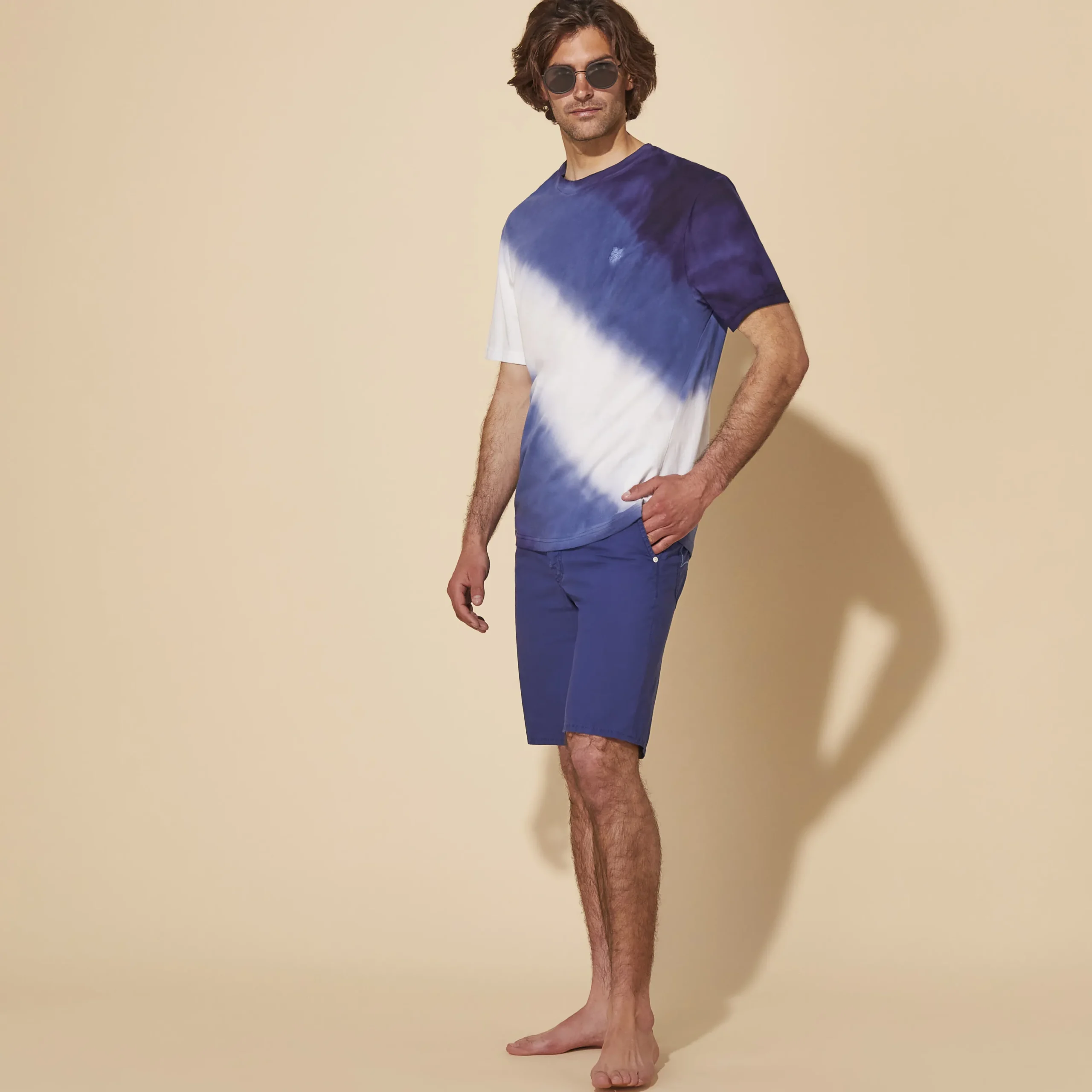 Outlet Vilebrequin Men Tencel Bermuda Trunks Solid Ultramarine/Blue