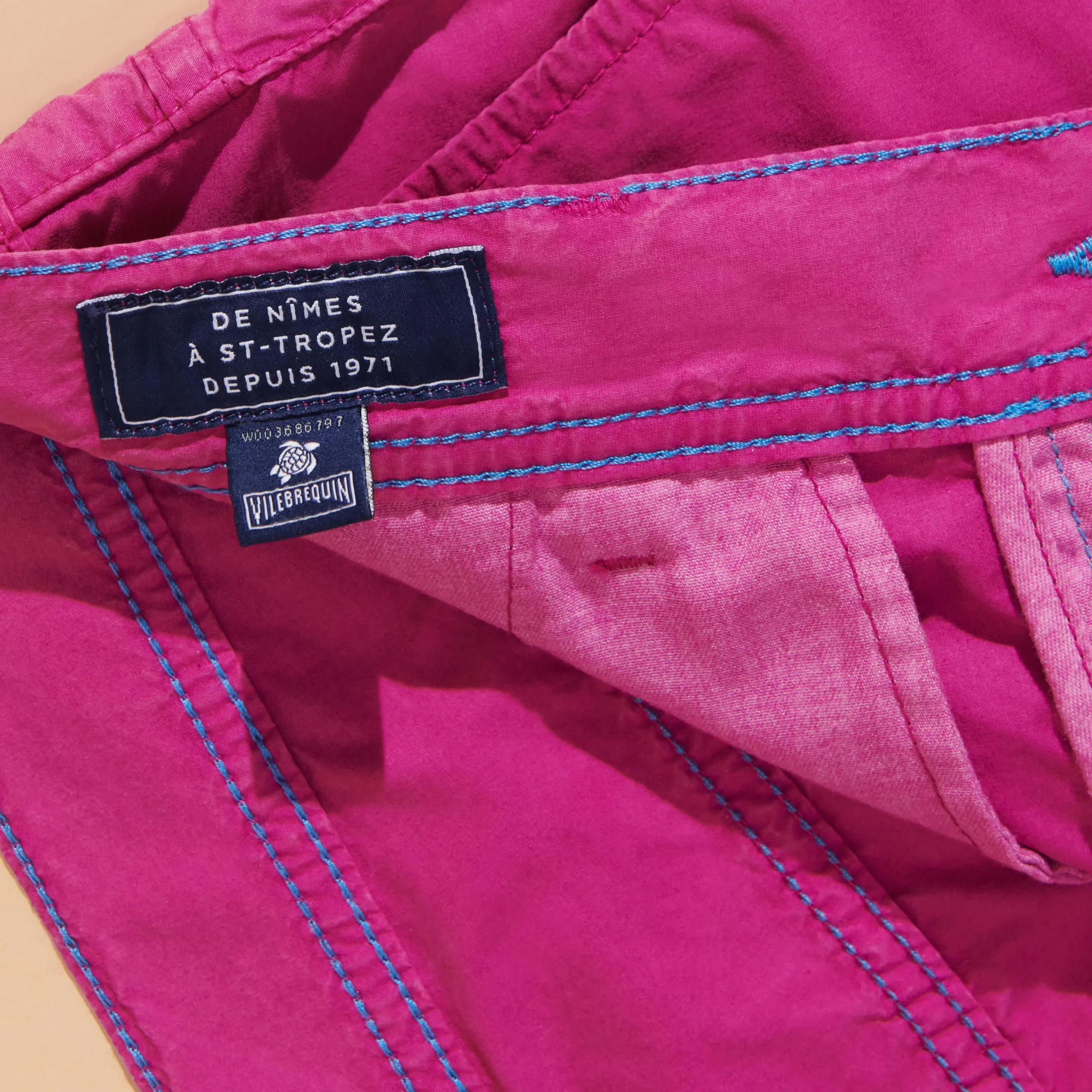 Store Vilebrequin Men Tencel Bermuda Trunks Solid Crimson Purple/Red
