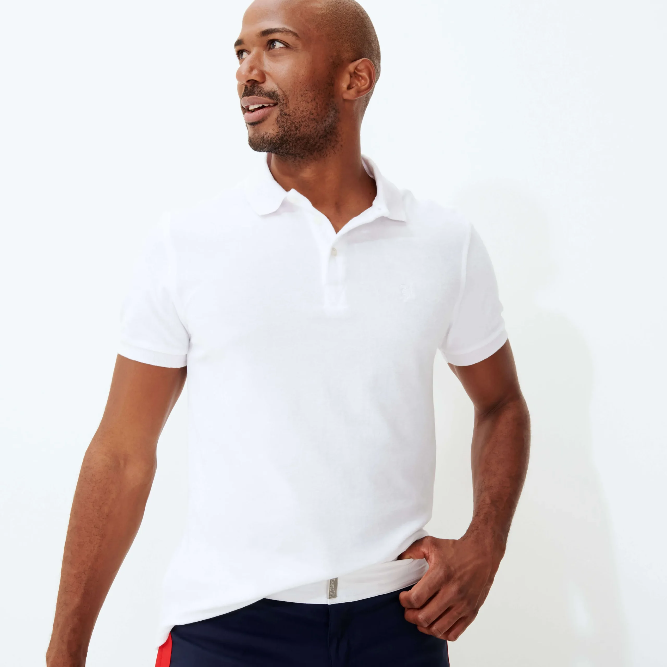 Hot Vilebrequin Men Terry Polo Shirt Solid White/White