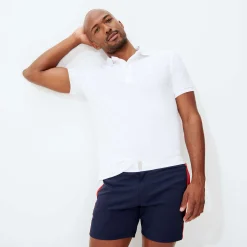 Hot Vilebrequin Men Terry Polo Shirt Solid White/White