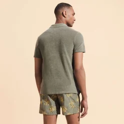 Shop Vilebrequin Men Terry Polo Solid Olivier/Green