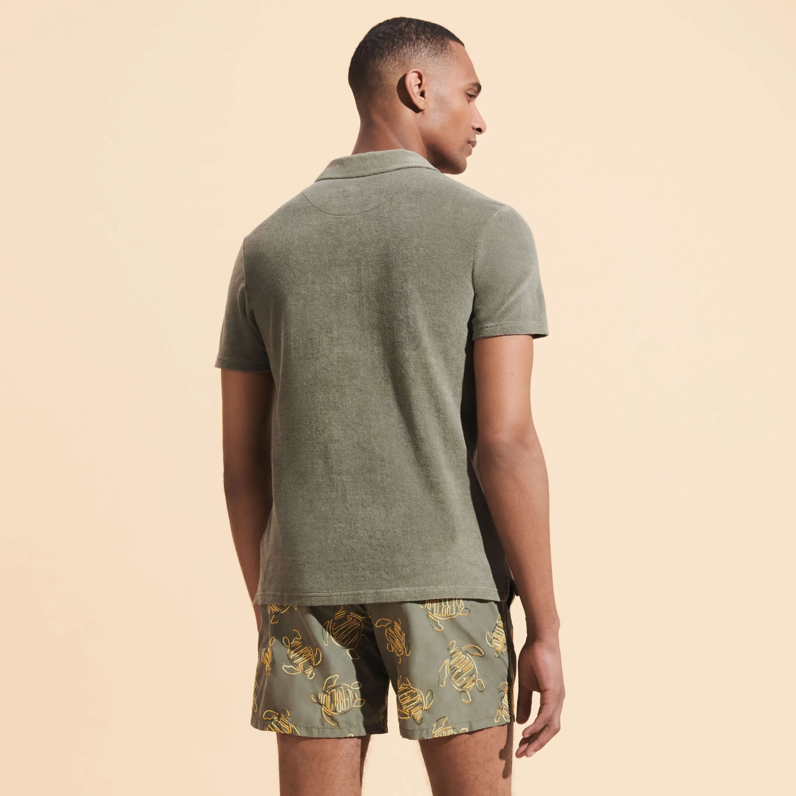 Shop Vilebrequin Men Terry Polo Solid Olivier/Green