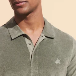 Shop Vilebrequin Men Terry Polo Solid Olivier/Green