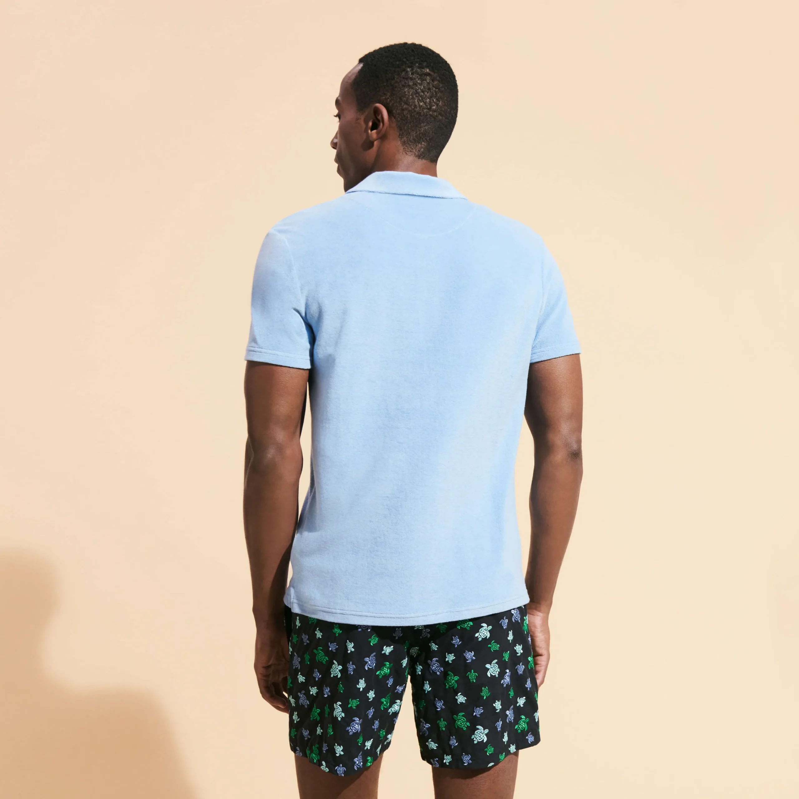 Online Vilebrequin Men Terry Polo Solid Divine/Blue