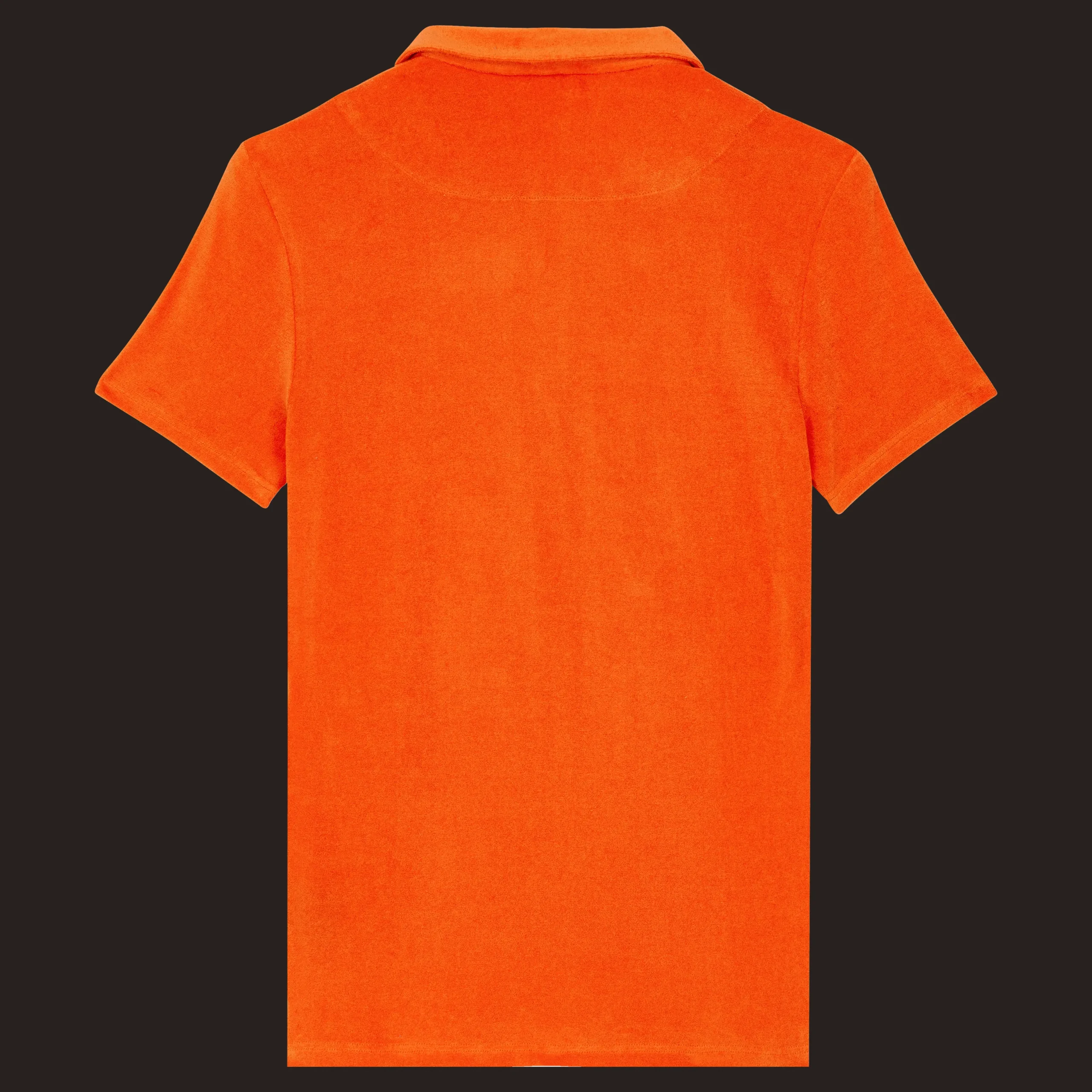 New Vilebrequin Men Terry Polo Solid Rust/Orange