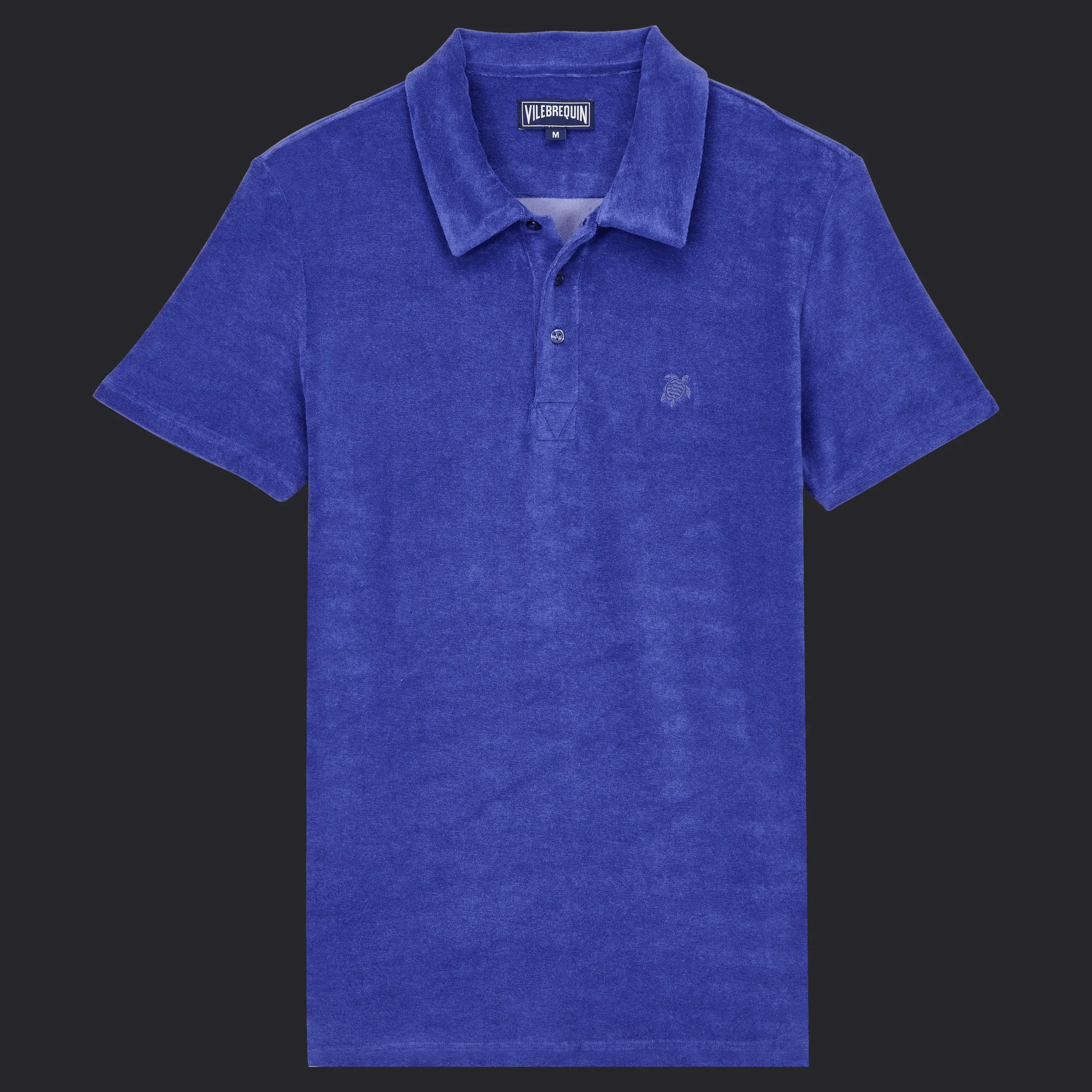 Hot Vilebrequin Men Terry Polo Solid Purple Blue/Blue