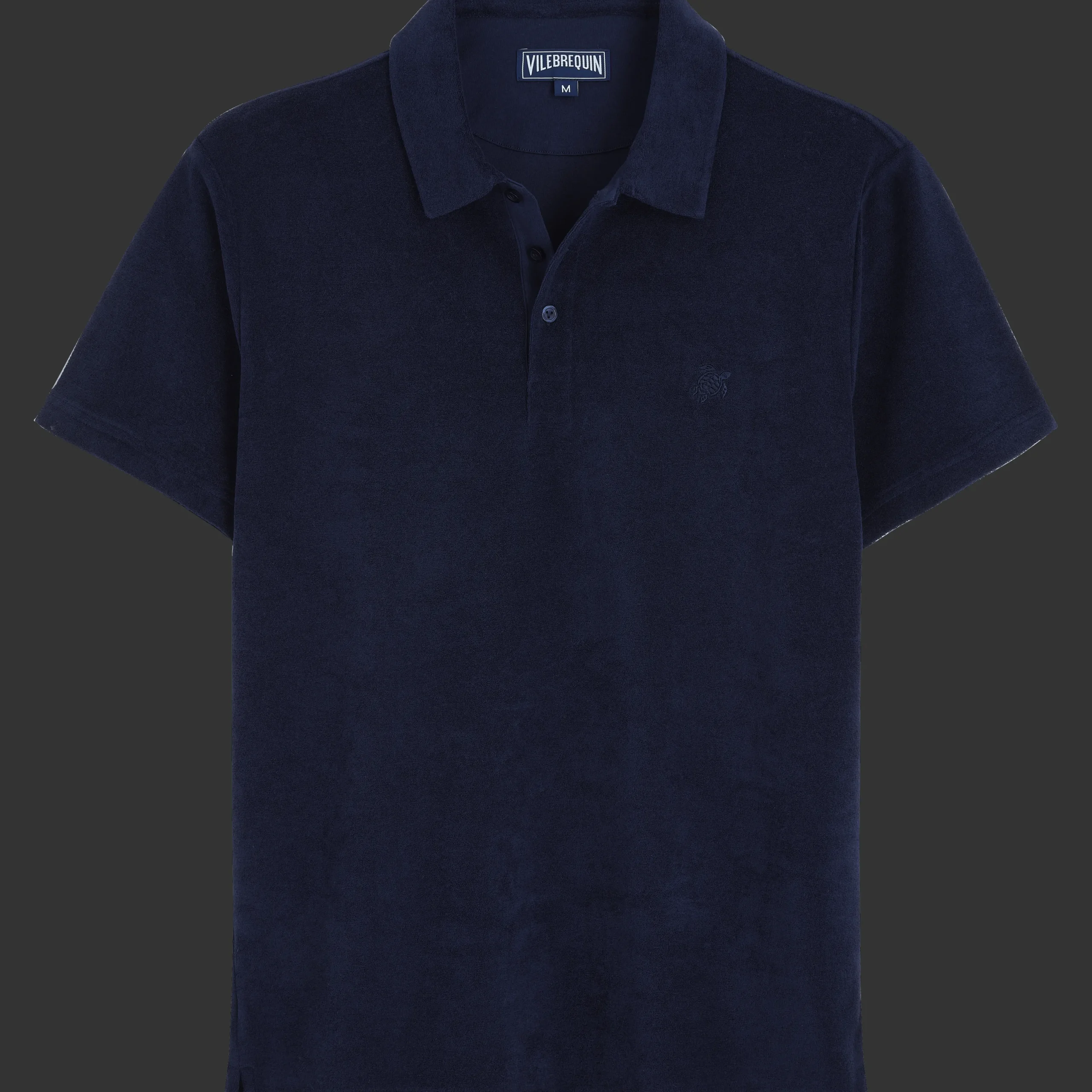 Fashion Vilebrequin Men Terry Polo Solid Navy/Blue