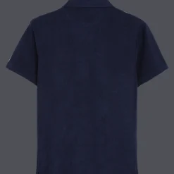 Fashion Vilebrequin Men Terry Polo Solid Navy/Blue