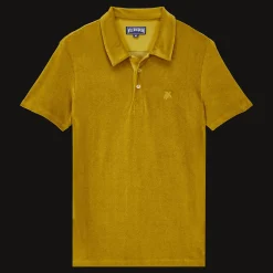 Online Vilebrequin Men Terry Polo Solid Bark/Beige