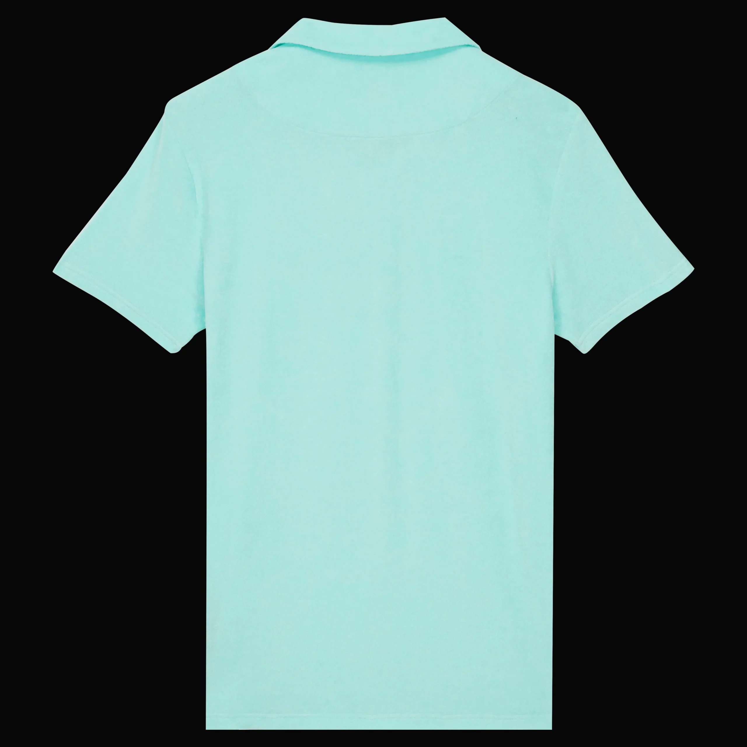 Best Vilebrequin Men Terry Polo Solid Lagoon/Blue
