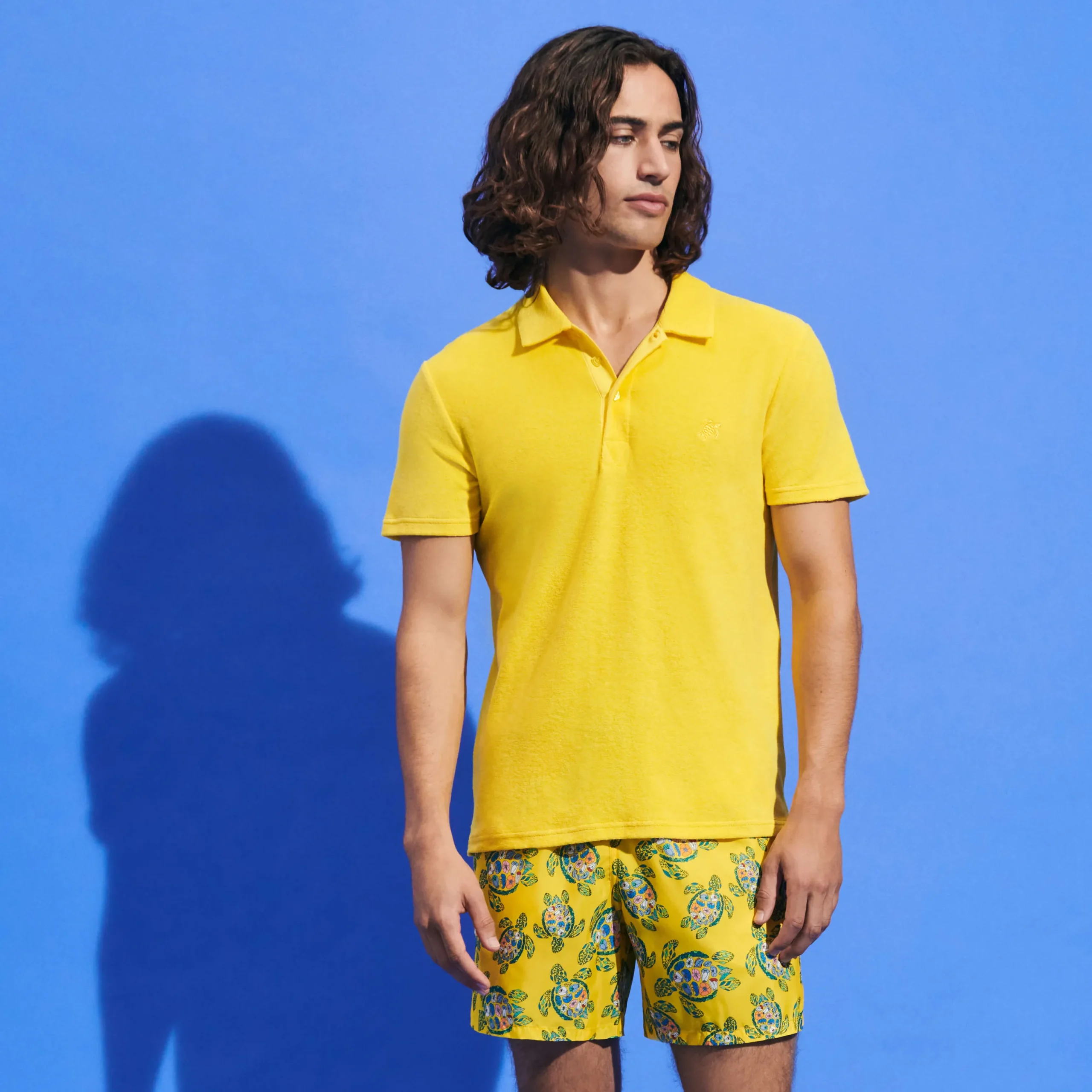 Best Vilebrequin Men Terry Polo Solid Sun/Yellow
