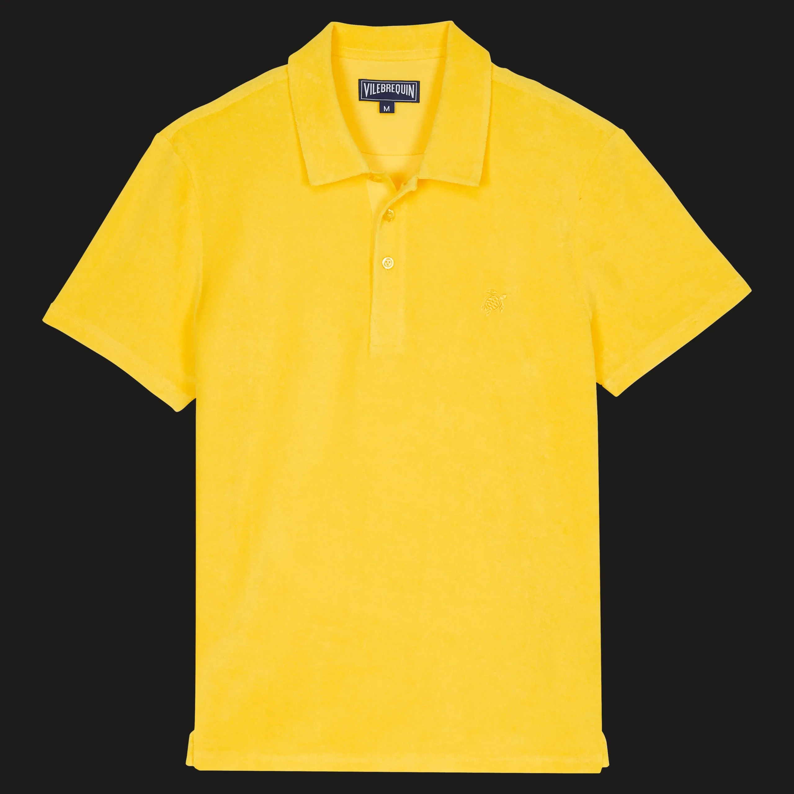 Best Vilebrequin Men Terry Polo Solid Sun/Yellow