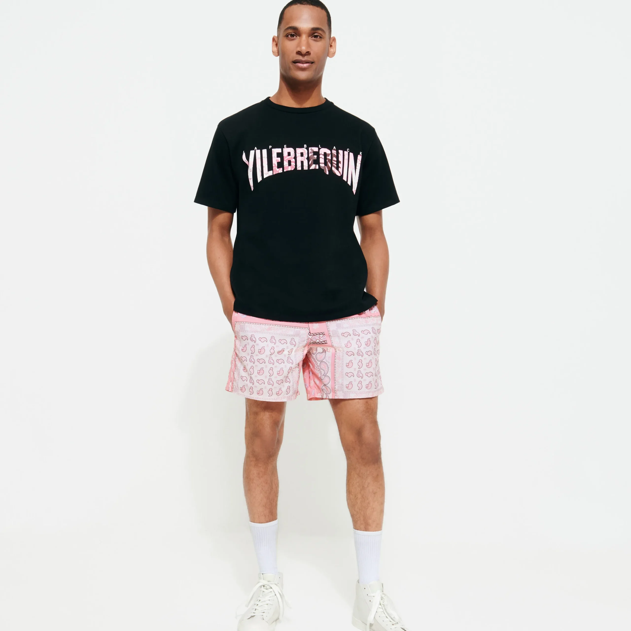 Online Vilebrequin Men T-Shirt Bandana Logo Printed - X Bape® Black Black/Black